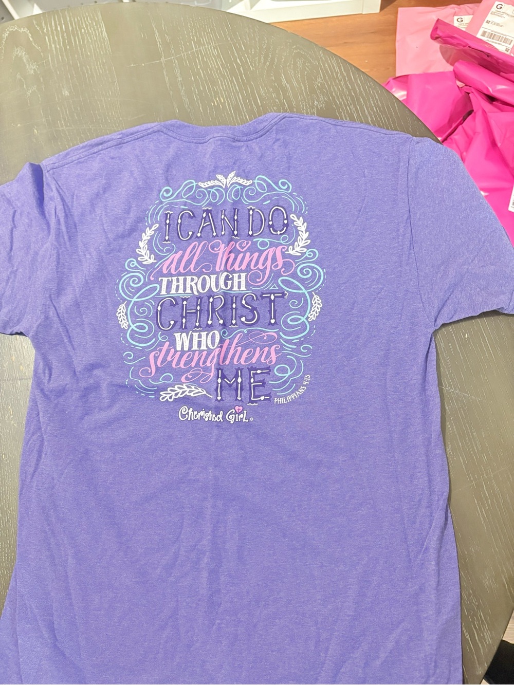 Cherished Girl Purple Short Sleeve Tee - Picture 3 of 4